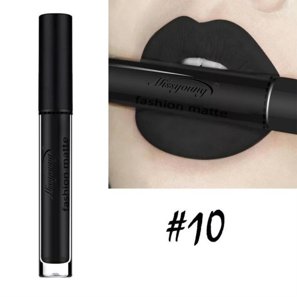 Matte black waterproof lip gloss